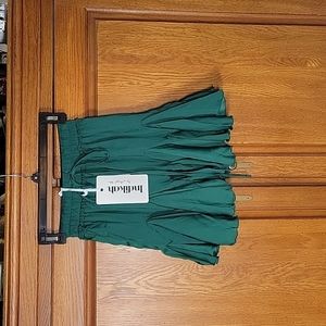 Indikah by Angel biba Forest Green Ruffle Skirt, Size XS